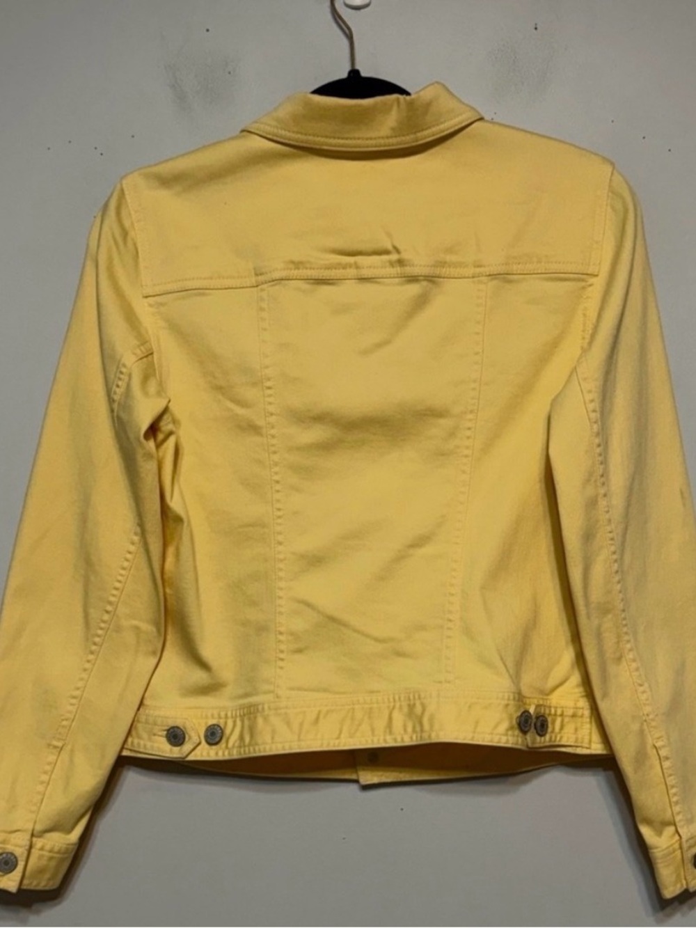 Talbots Yellow Ruffle-Front Denim Jacket - Picture 2 of 5
